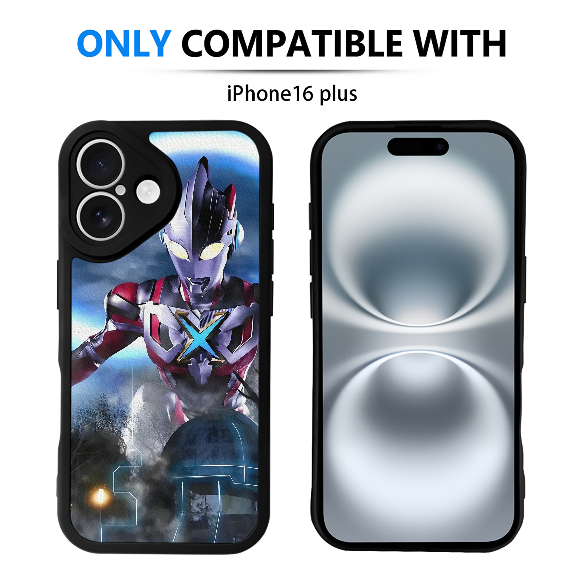 （画像用） ウルトラマン Ultraman 【iPhone 16シリーズ対応】シリコンスマホケース（レザー調） 材質：シリコン
